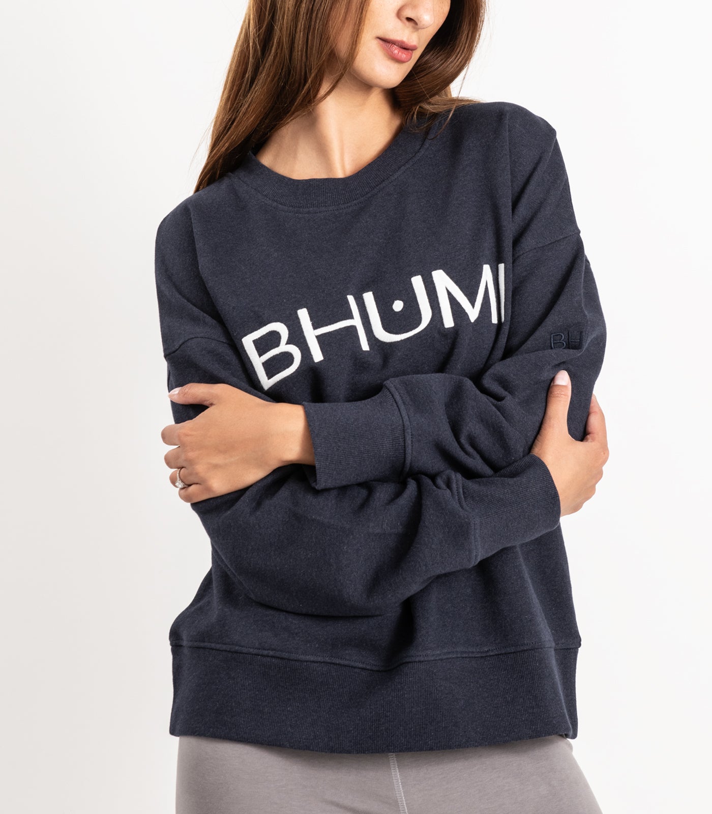 Bhumi Organic Cotton - Sweatshirt - Logo - Navy Melange