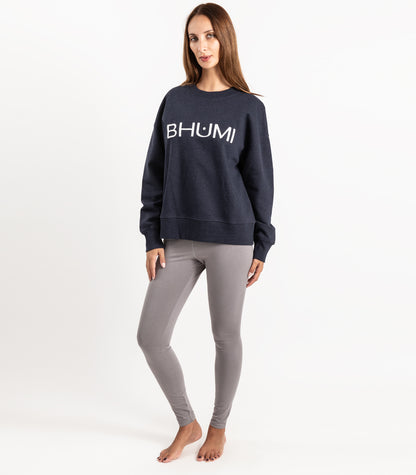 Bhumi Organic Cotton - Sweatshirt - Logo - Navy Melange