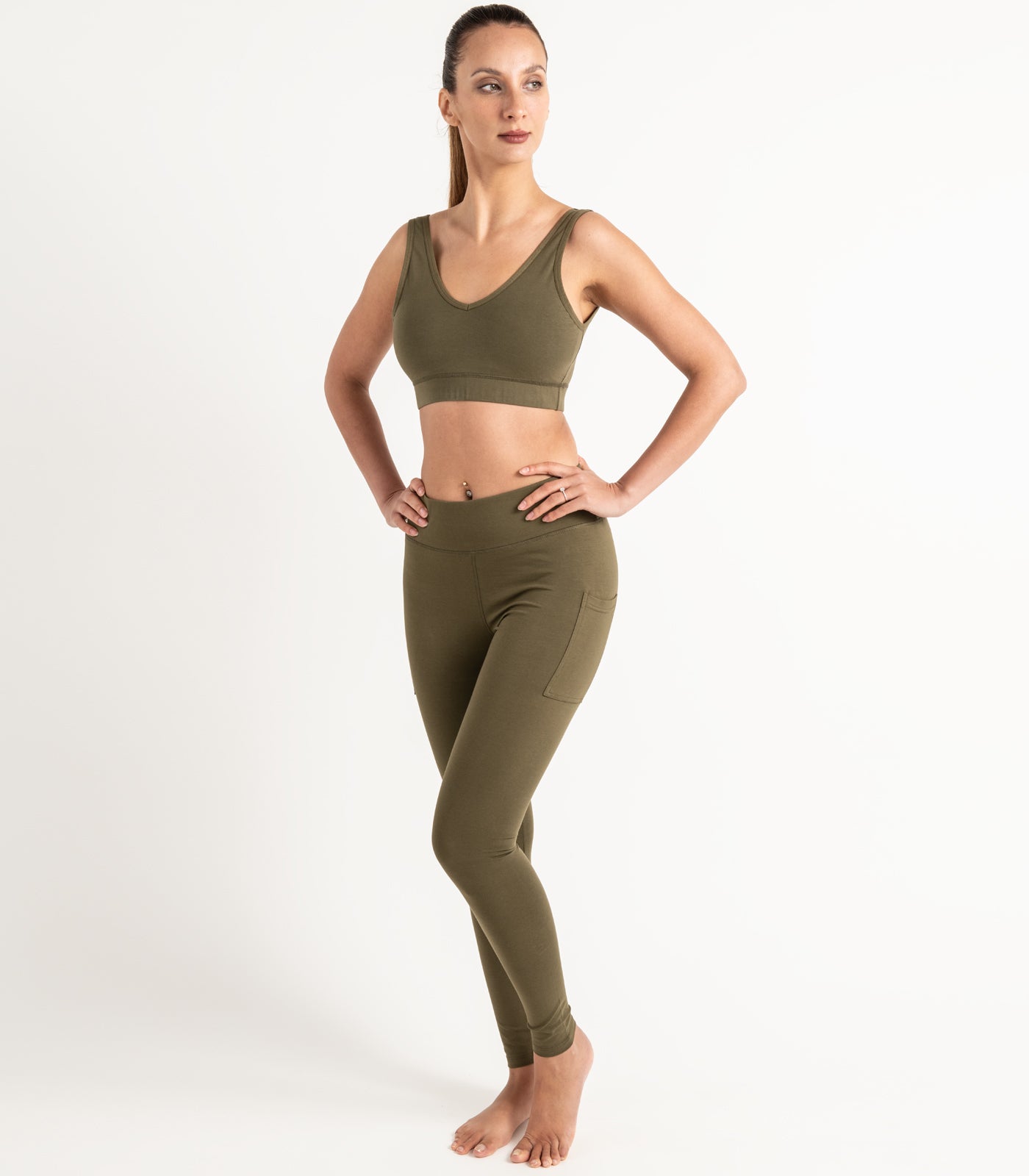 Pocket Leggings - Dark Olive