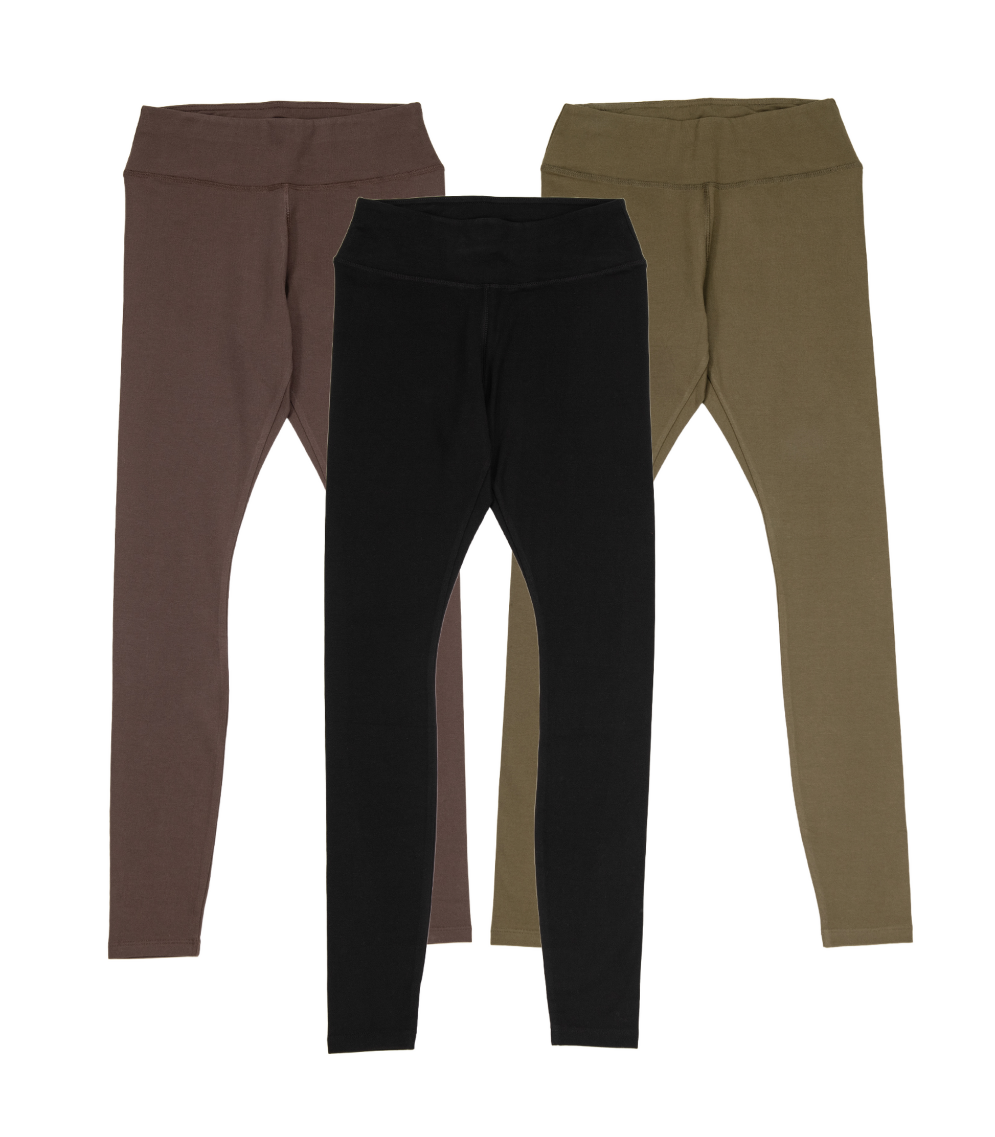 New Leggings - Black / Chocolate Martini / Dark Olive