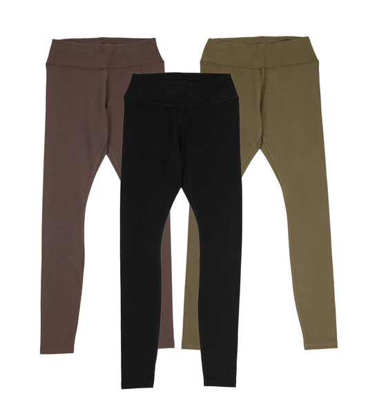 New Leggings - Black / Chocolate Martini / Dark Olive