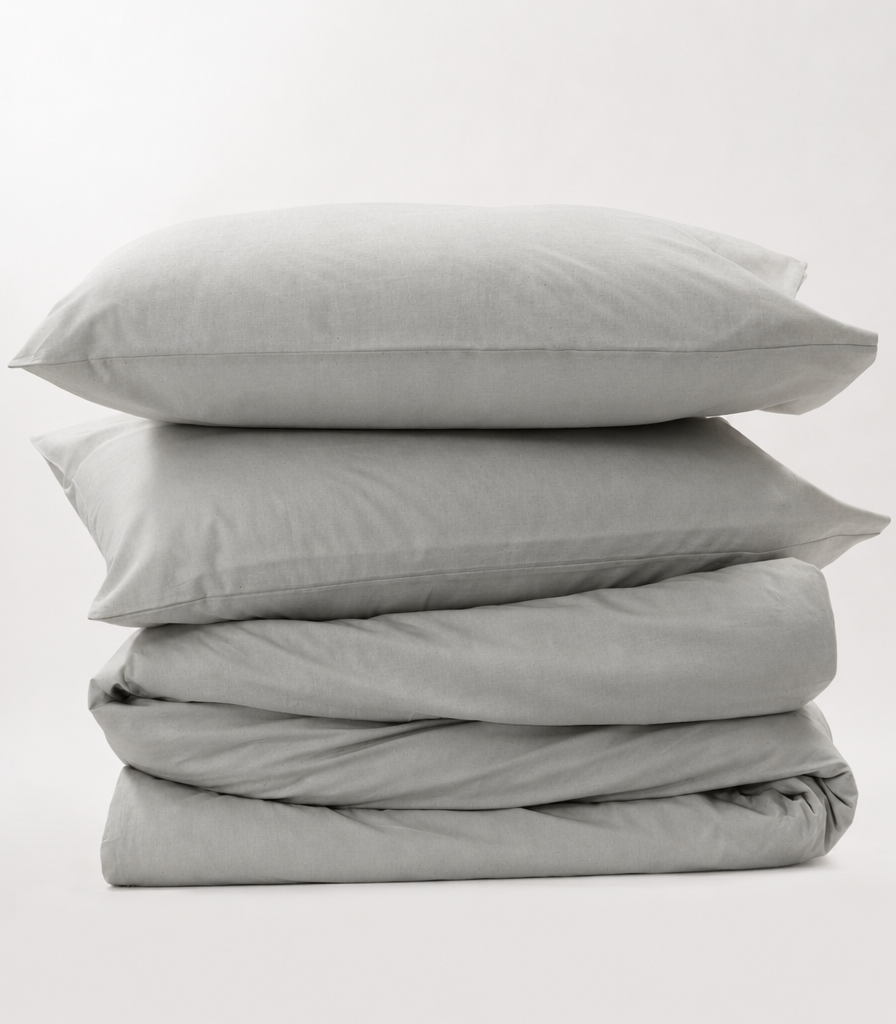 Organic Cotton Percale Quilt Cover Set - Peach Finish - Oak