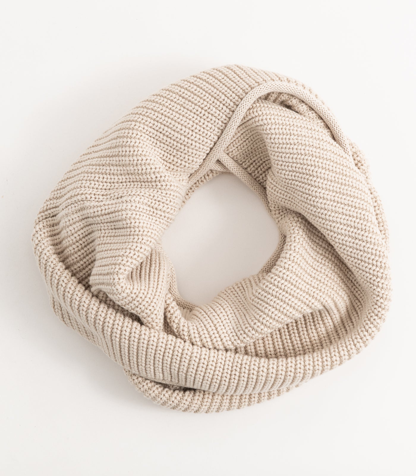 Bhumi Organic Cotton - Infinity Chunky Knit Bubble Scarf - Oatmeal