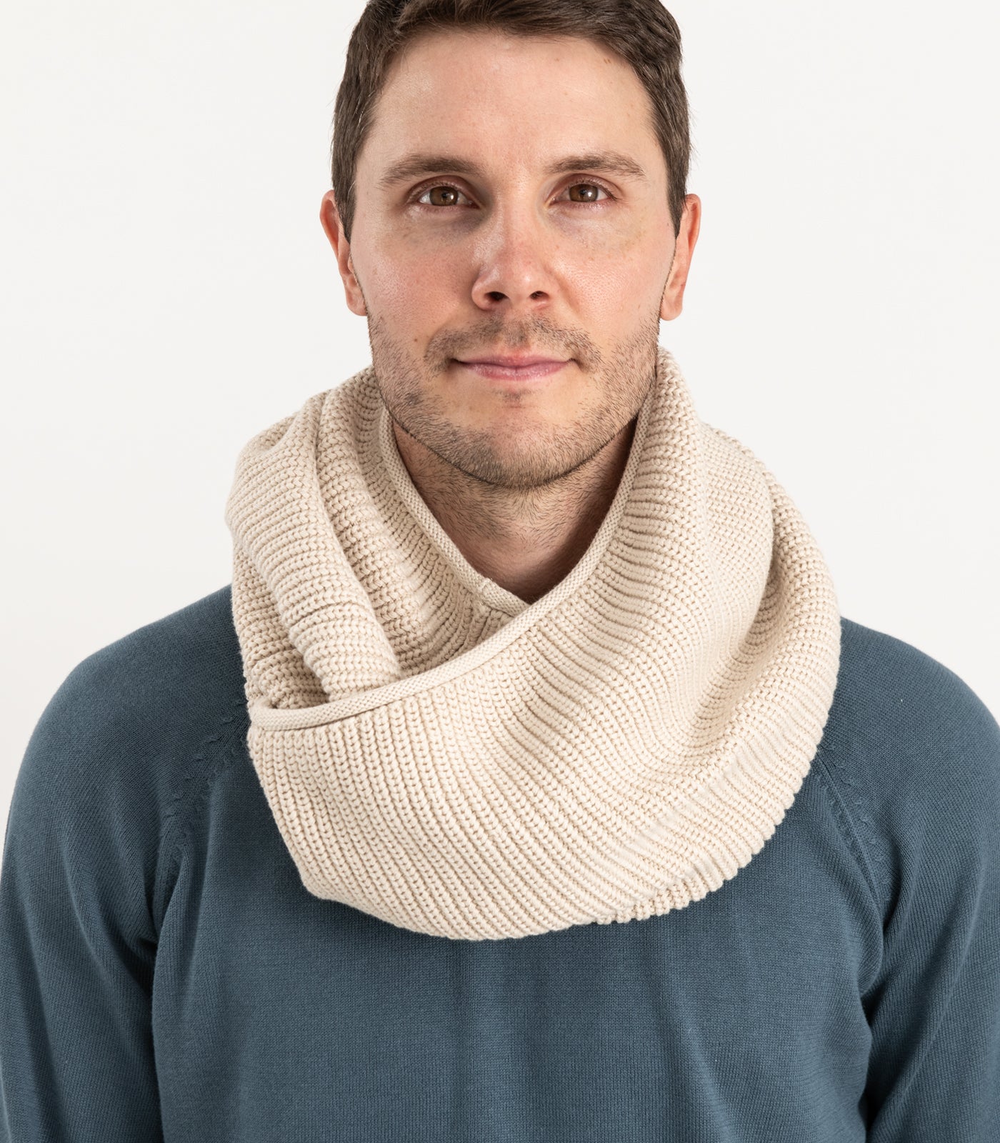 Bhumi Organic Cotton - Infinity Chunky Knit Bubble Scarf - Oatmeal