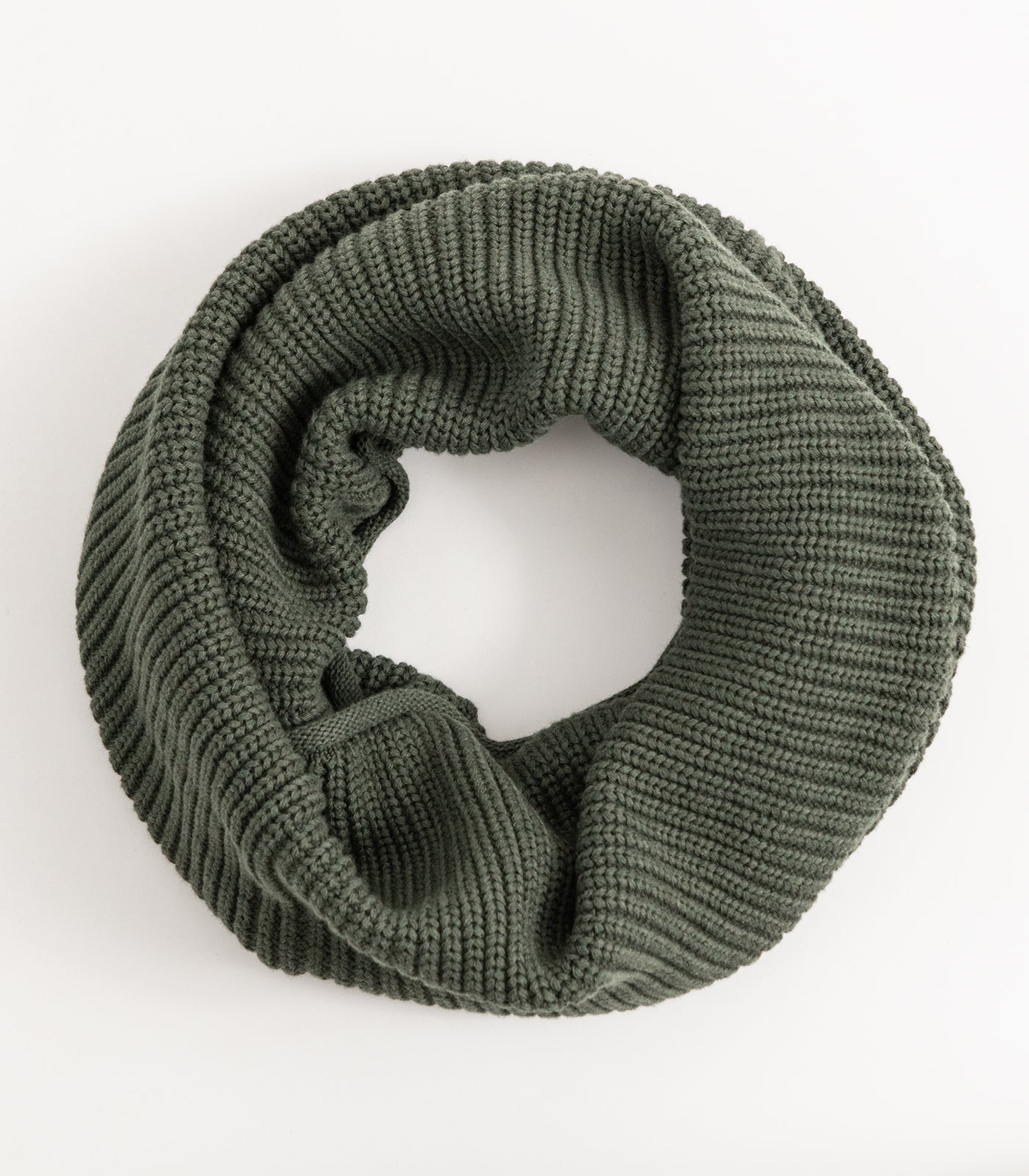 Bhumi Organic Cotton - Infinity Chunky Knit Bubble Scarf - Olive