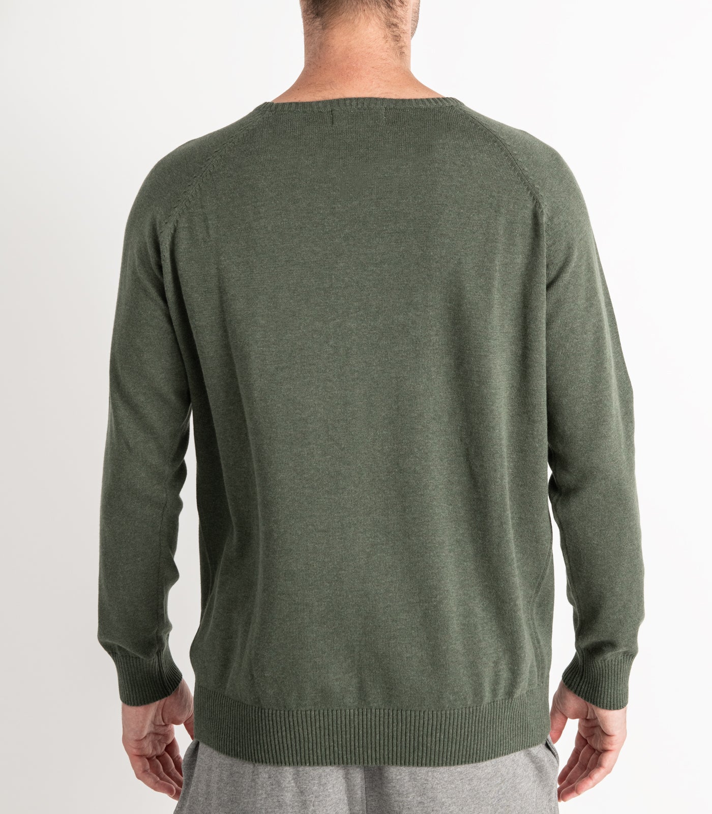 Bhumi Organic Cotton - Fine Knit Round Neck Sweater - Olive