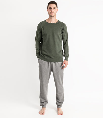 Bhumi Organic Cotton - Fine Knit Round Neck Sweater - Olive