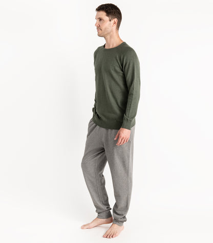 Bhumi Organic Cotton - Fine Knit Round Neck Sweater - Olive