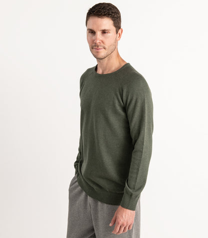 Bhumi Organic Cotton - Fine Knit Round Neck Sweater - Olive