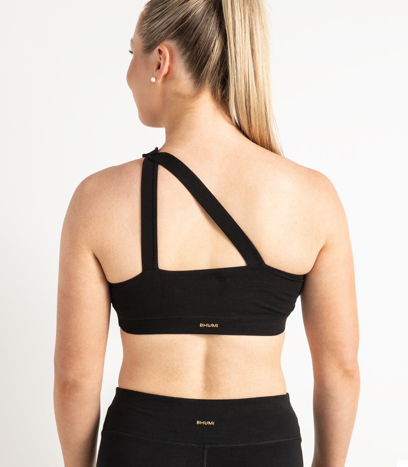 One Shoulder Crop Top - Black