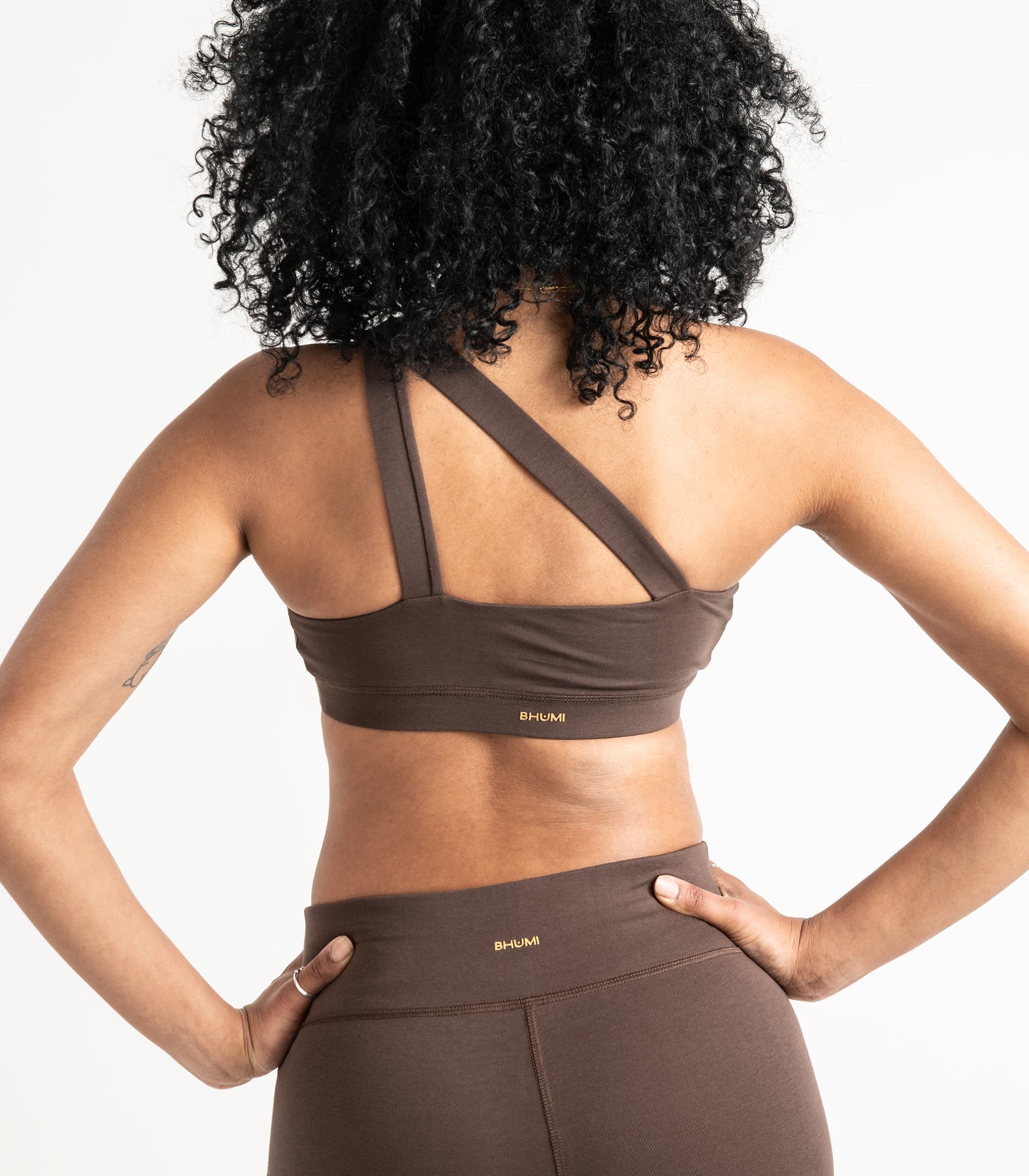 One Shoulder Crop Top - Chocolate Martini