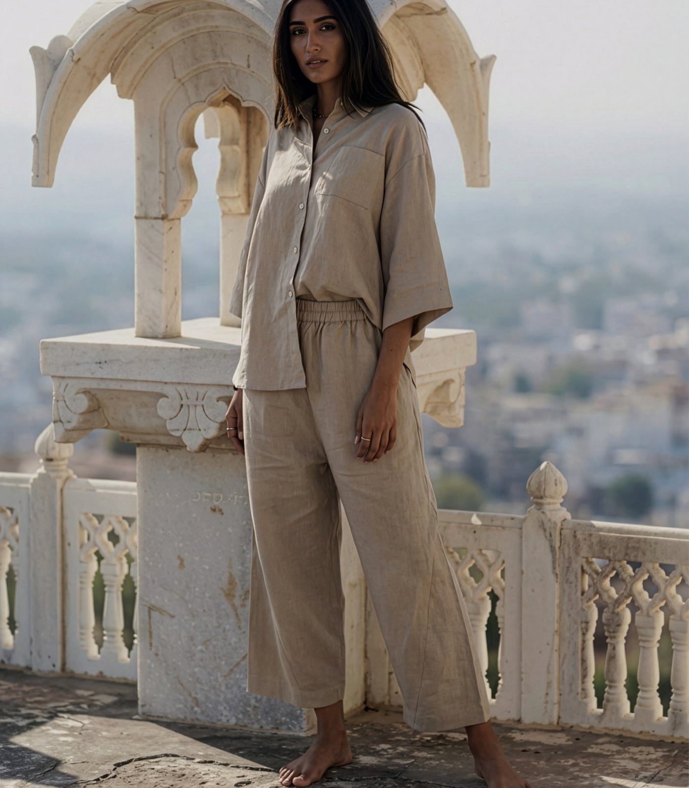 Organic Linen Balloon Lounge Pants - Raw