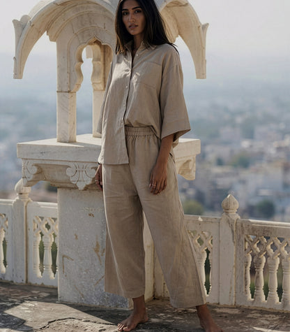 Organic Linen Balloon Lounge Pants - Raw