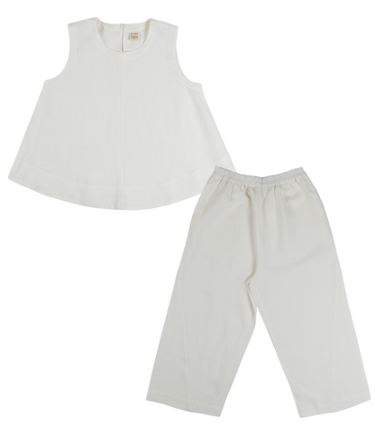 Organic Linen Balloon Lounge Pants & Sleeveless Lounge Shirt