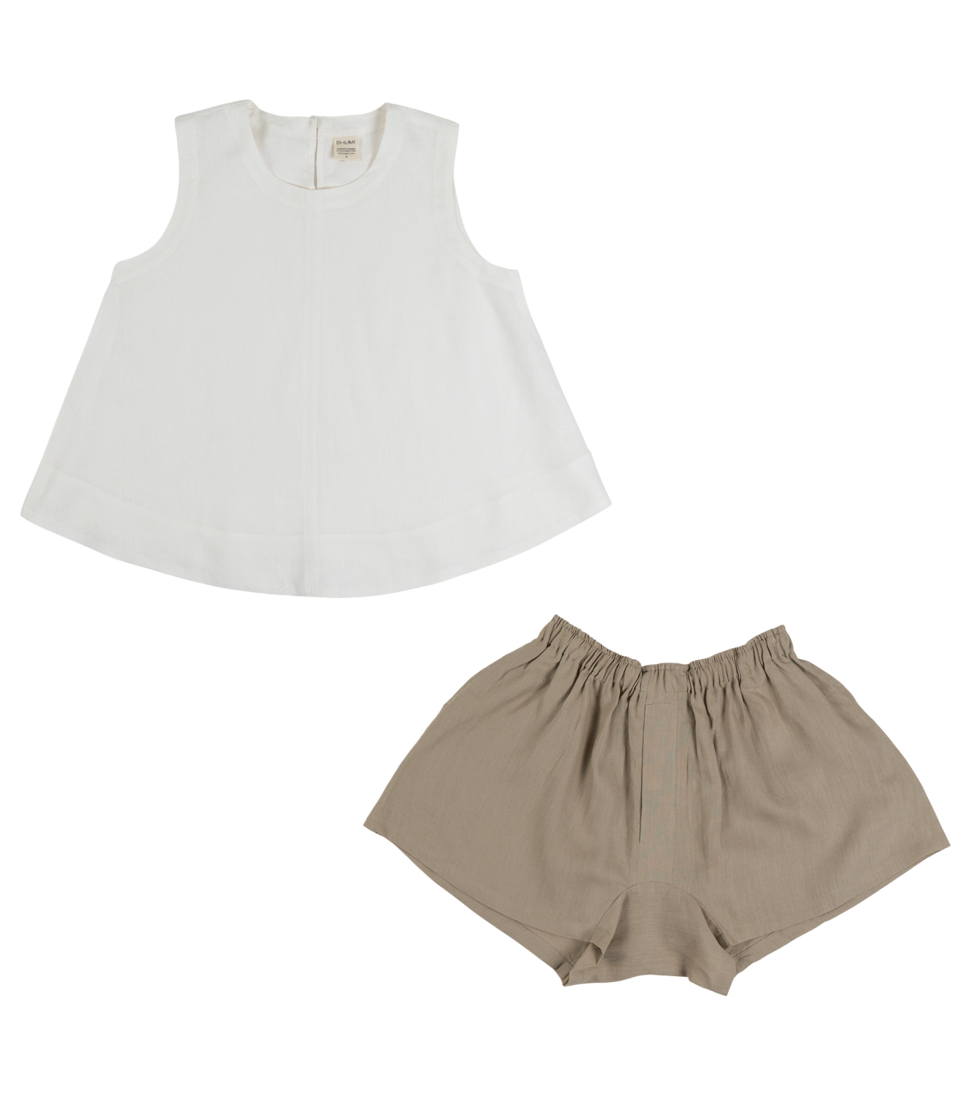 Organic Linen Boxy Lounge Shorts & Sleeveless Lounge Shirt