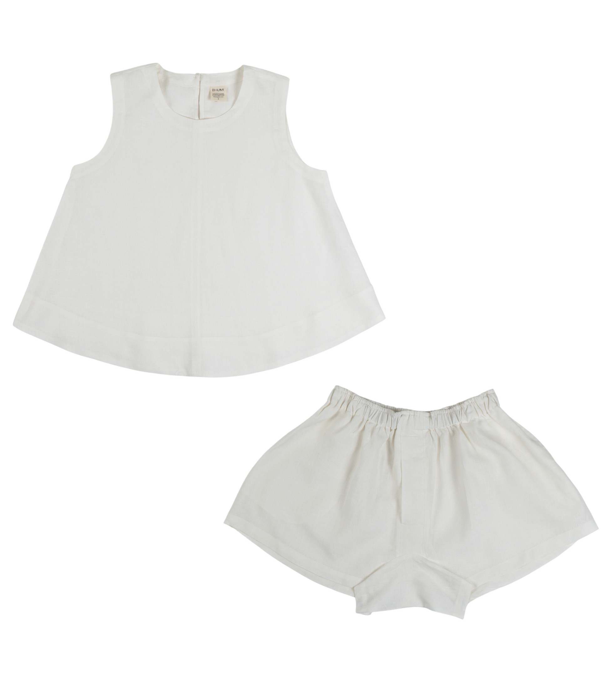 Organic Linen Boxy Lounge Shorts & Sleeveless Lounge Shirt