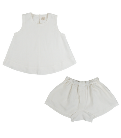 Organic Linen Boxy Lounge Shorts & Sleeveless Lounge Shirt