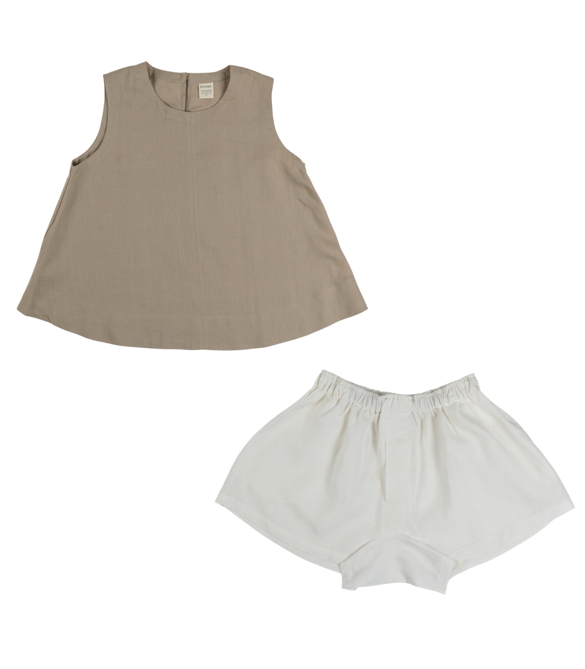 Organic Linen Boxy Lounge Shorts & Sleeveless Lounge Shirt