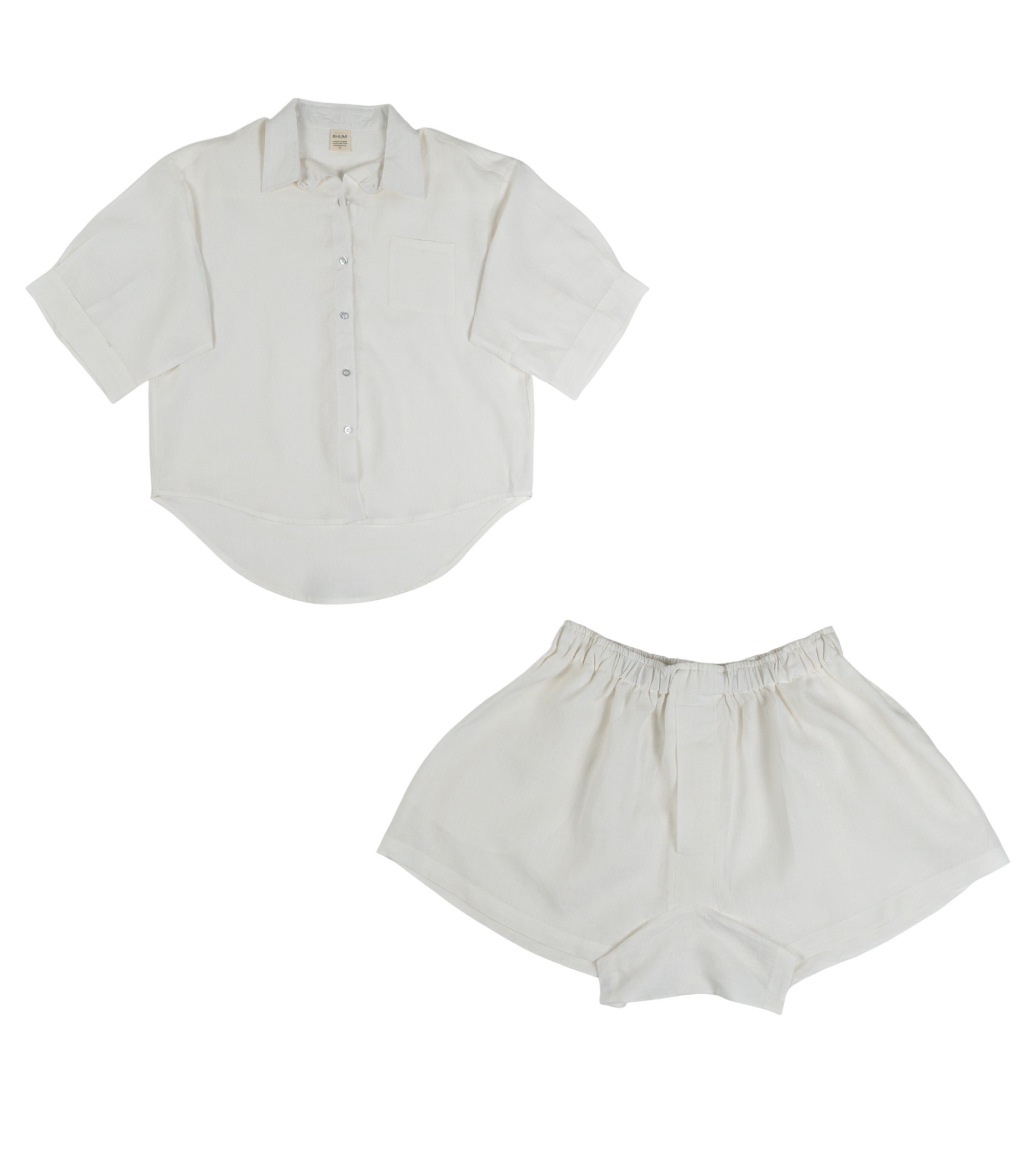 Organic Linen Boxy Lounge Shorts & Lounge Shirt