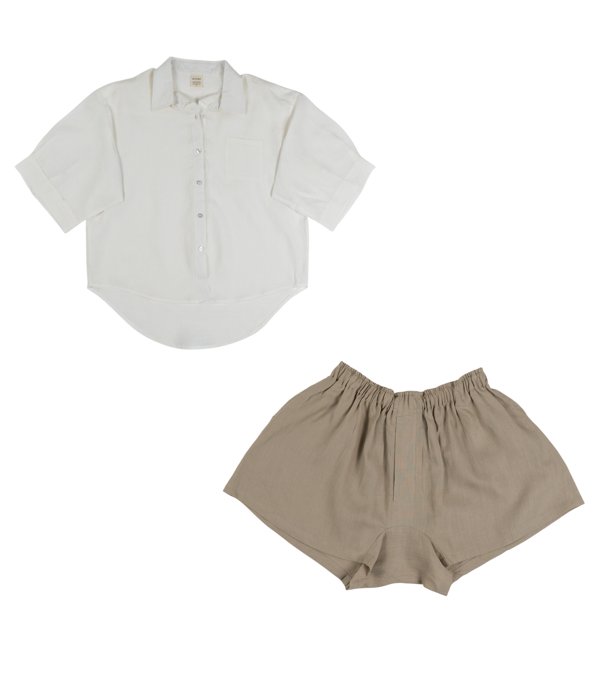 Organic Linen Boxy Lounge Shorts & Lounge Shirt