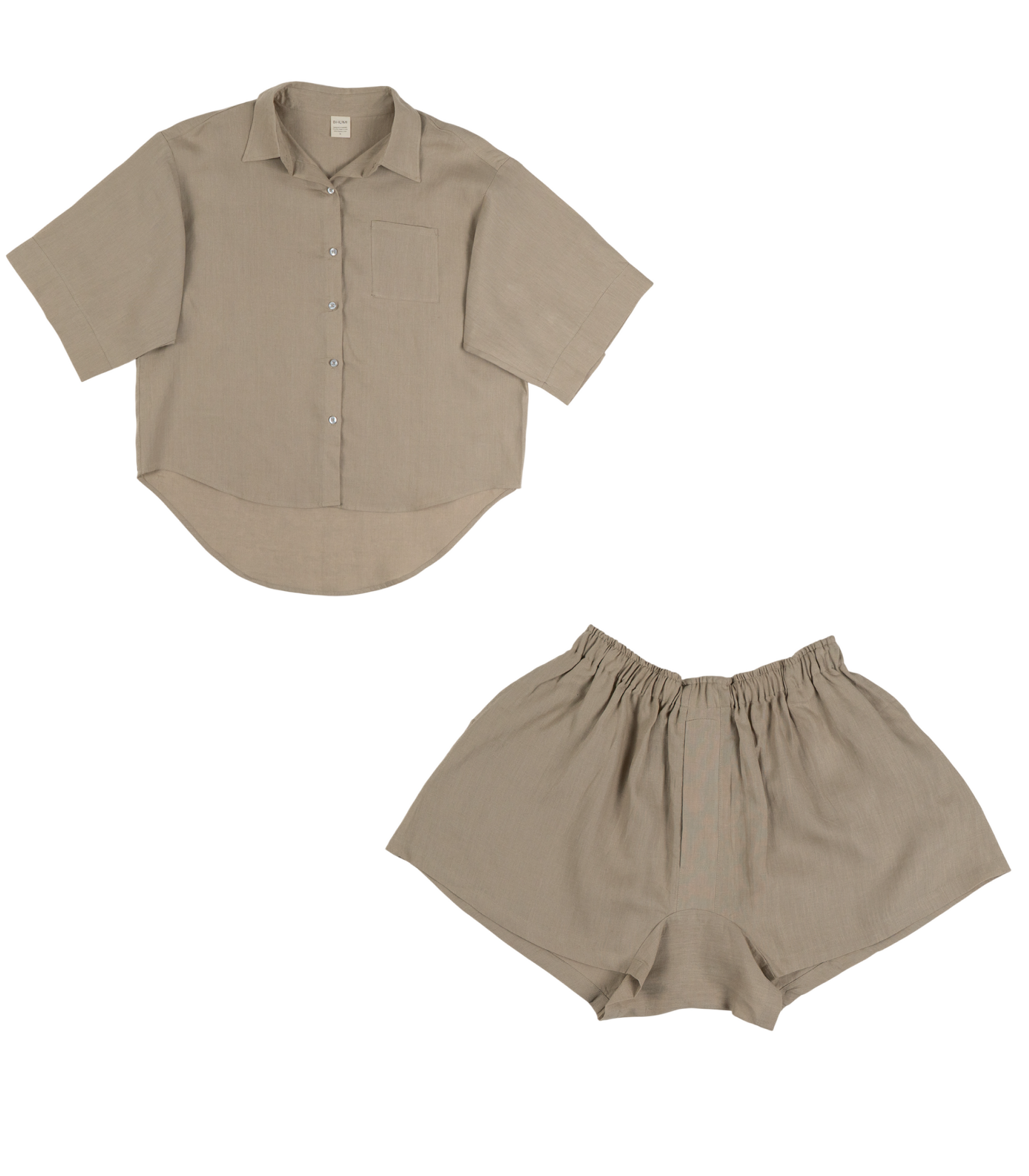 Organic Linen Boxy Lounge Shorts & Lounge Shirt
