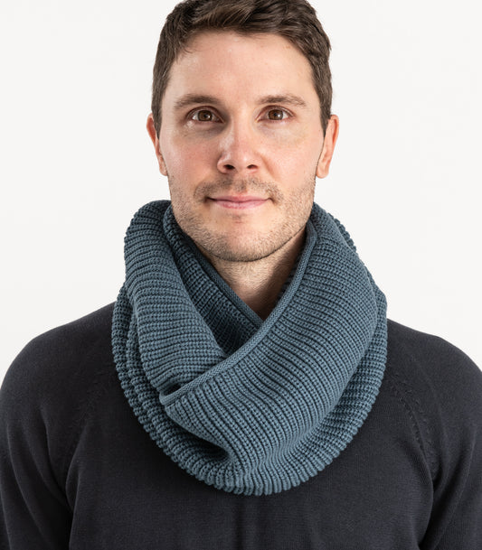 Bhumi Organic Cotton - Infinity Chunky Knit Bubble Scarf - Orion Blue