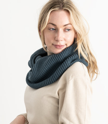 Bhumi Organic Cotton - Infinity Chunky Knit Bubble Scarf - Orion Blue