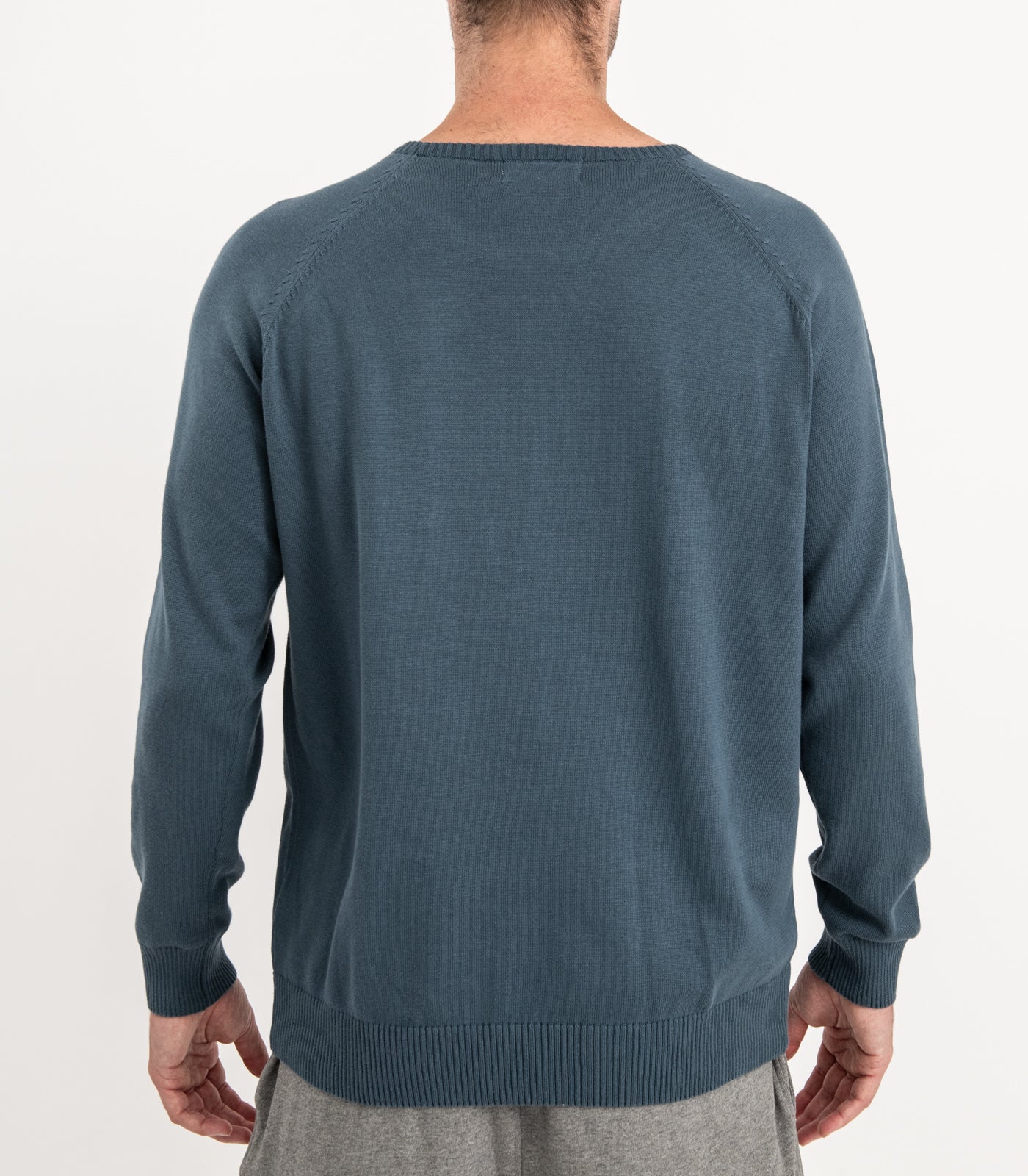 Bhumi Organic Cotton - Fine Knit Round Neck Sweater - Orion Blue