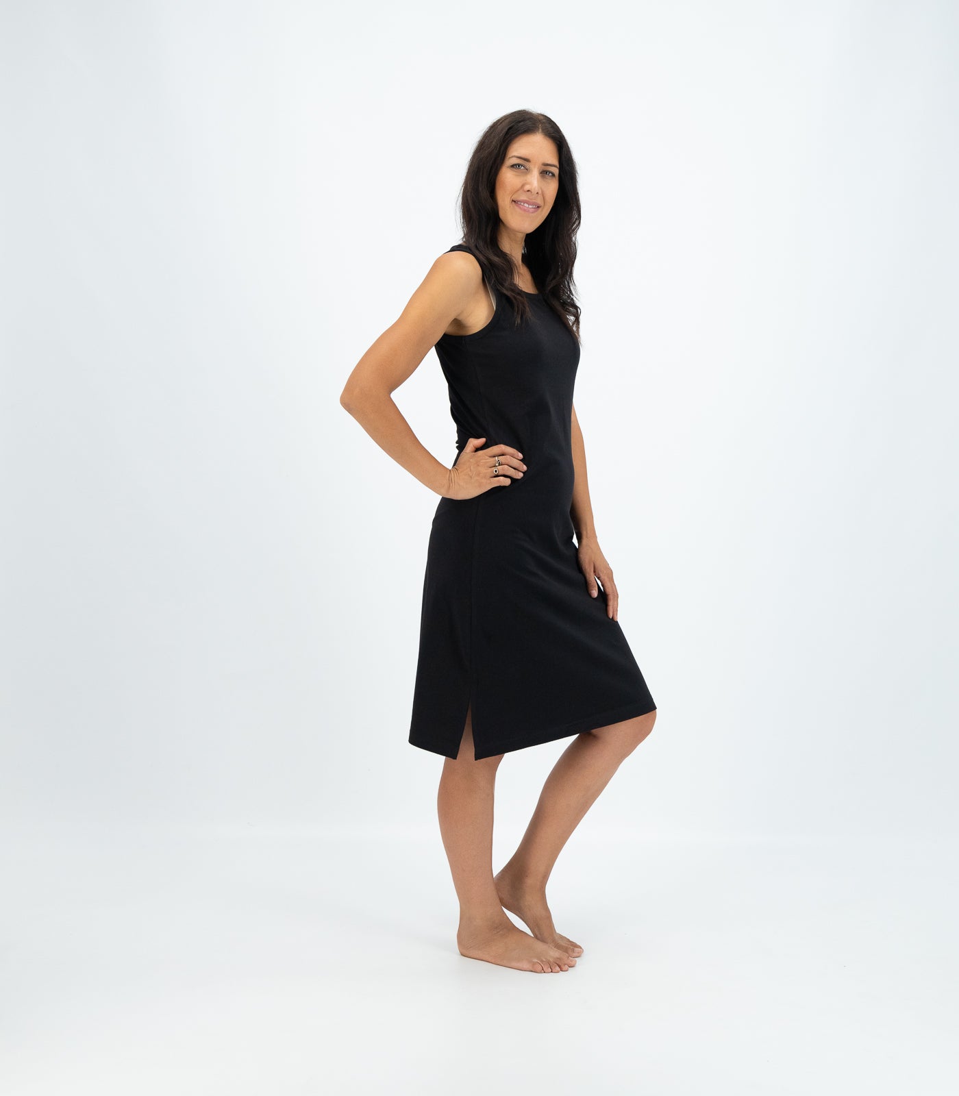 Bhumi Organic Cotton - Long Singlet Dress - Black