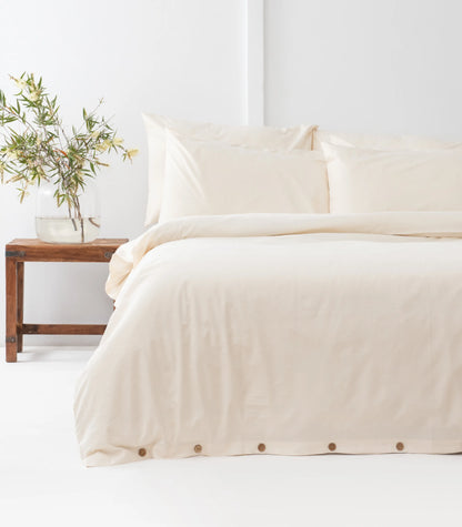 Bhumi Organic Cotton - Percale Plain Quilt Cover - Natural