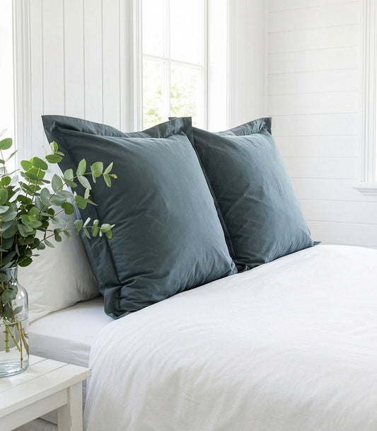 European - Percale Pillow Cases (Pair) - Limited Edition - Botanical Green