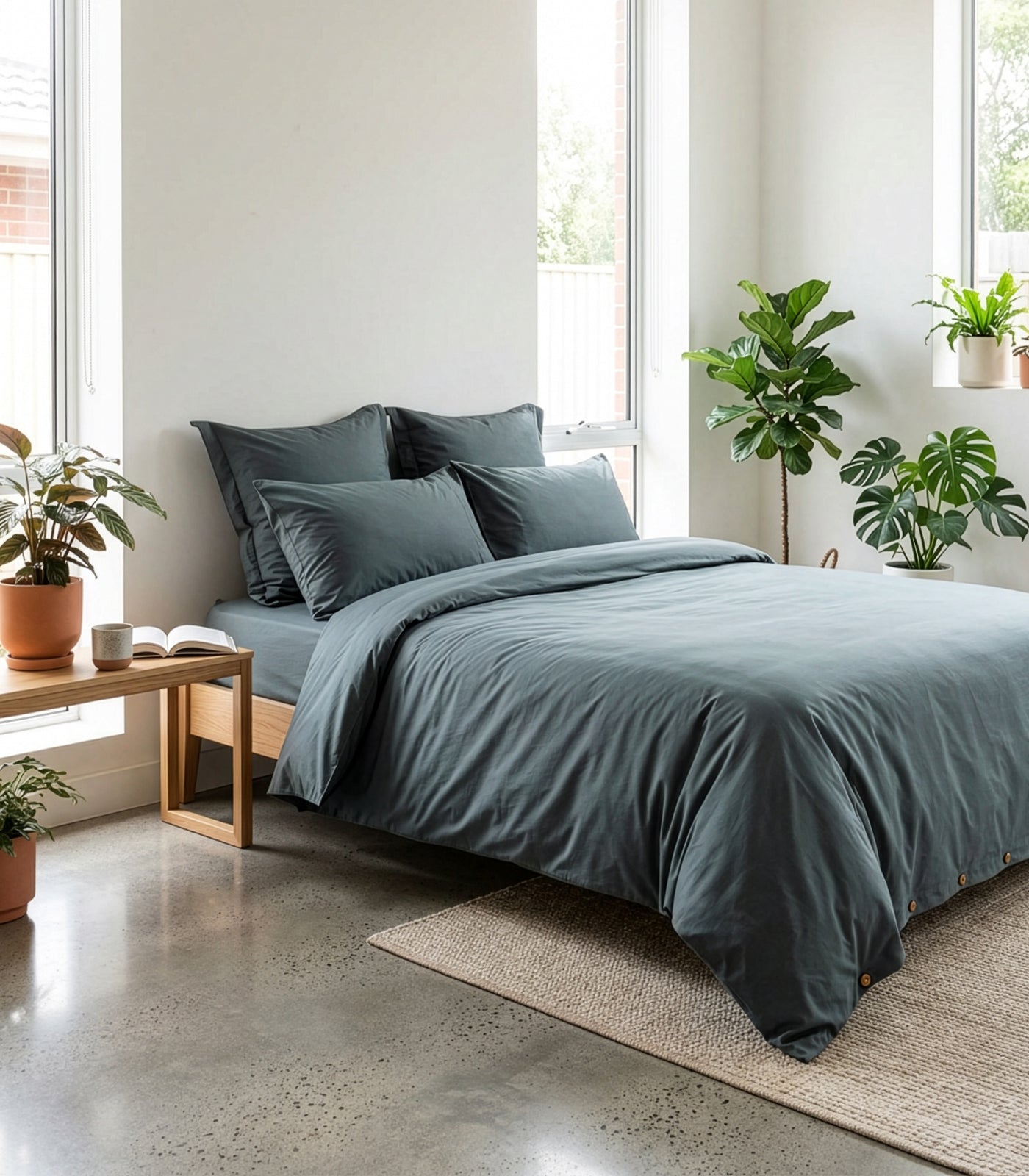 Percale Quilt Cover Set - Limited Edition - Botanical Green