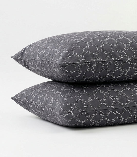 Percale Pillow Cases (Pair) - Limited Edition - Large Dot Slate