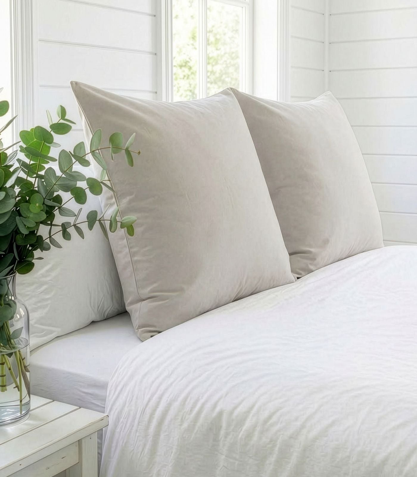 European Percale Pillow Cases - Light Grey