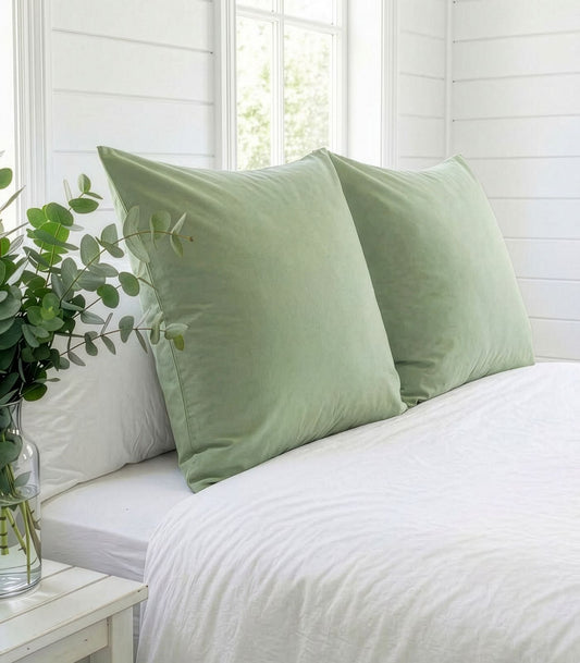 European Percale Pillow Cases - Sage