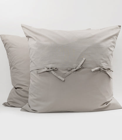 European Percale Pillow Cases - Pewter