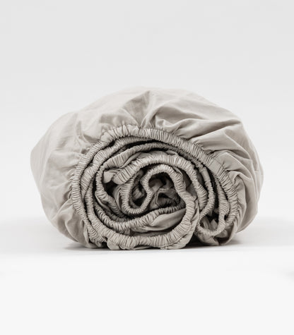 Bhumi Organic Cotton - Fitted - Sateen Sheet - Light Grey