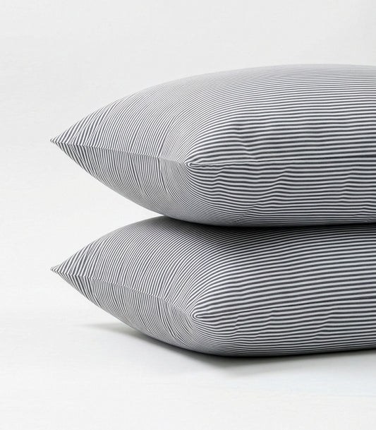 Percale Pillow Cases (Pair) - Limited Edition - Oxford Stripe