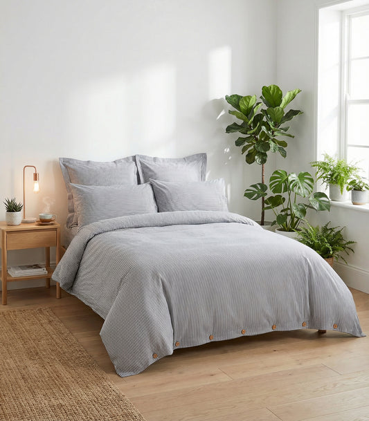 Percale Quilt Cover Set - Limited Edition - Oxford Stripe