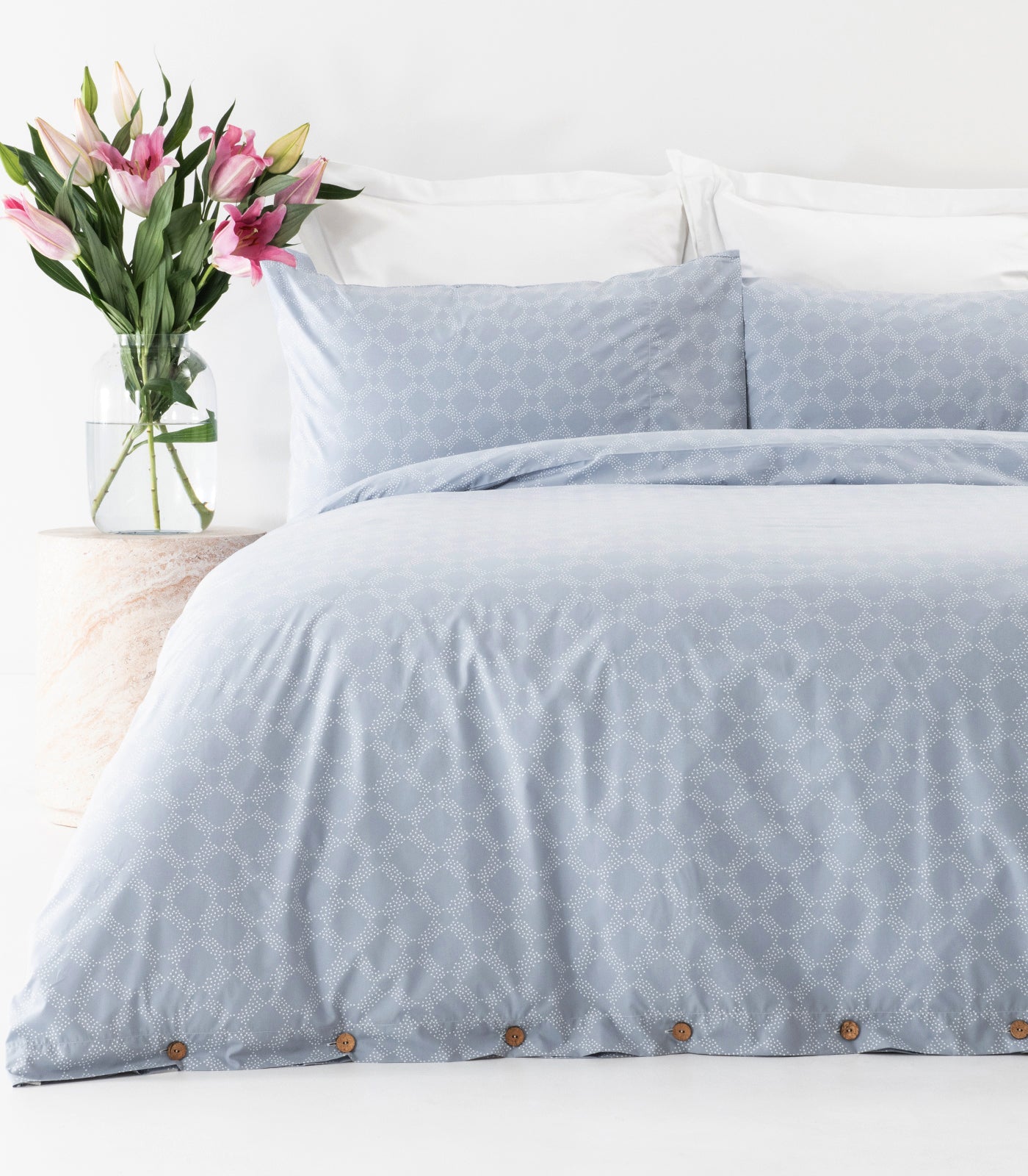 Percale Quilt Cover Set - Limited Edition - Large Dot Blue