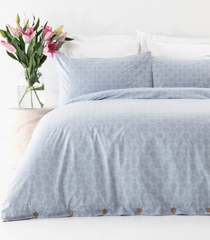 Percale Quilt Cover Set - Limited Edition - Large Dot Blue