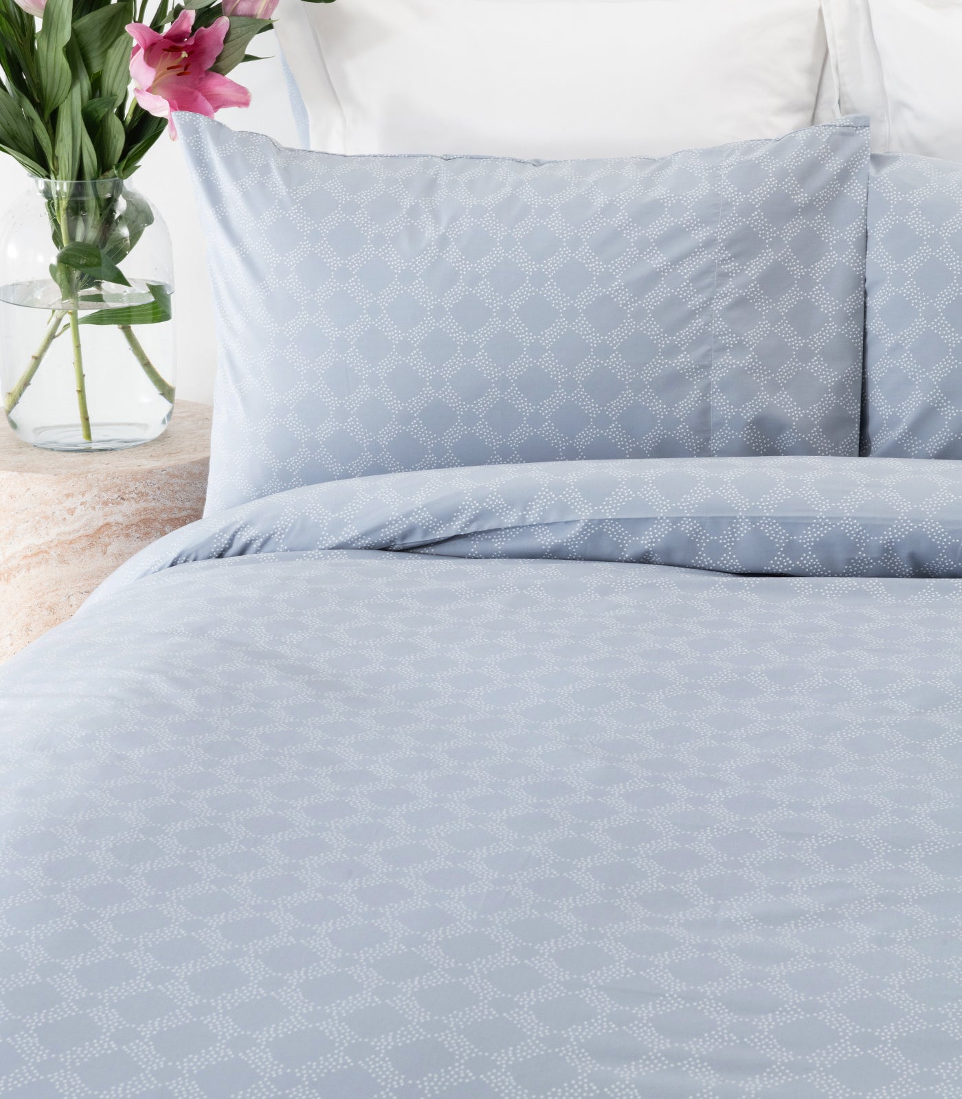 Percale Quilt Cover Set - Limited Edition - Large Dot Blue