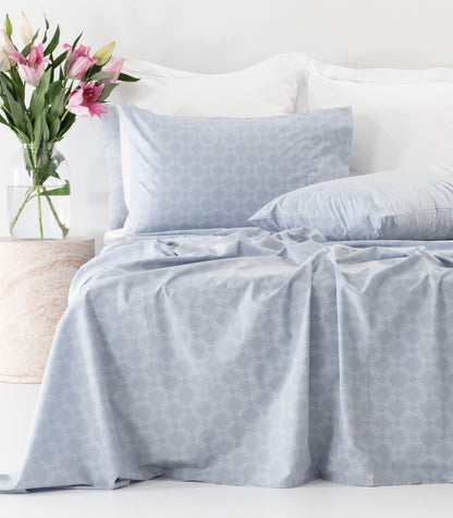 Percale Sheet Set - Limited Edition - Large Dot Blue