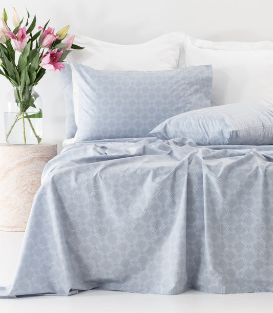 Percale Sheet Set - Limited Edition - Large Dot Blue