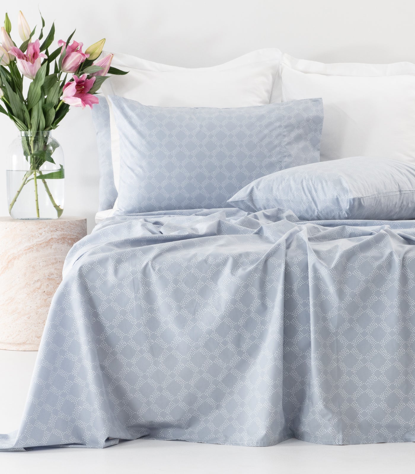 Percale Sheet Set - Limited Edition - Large Dot Blue