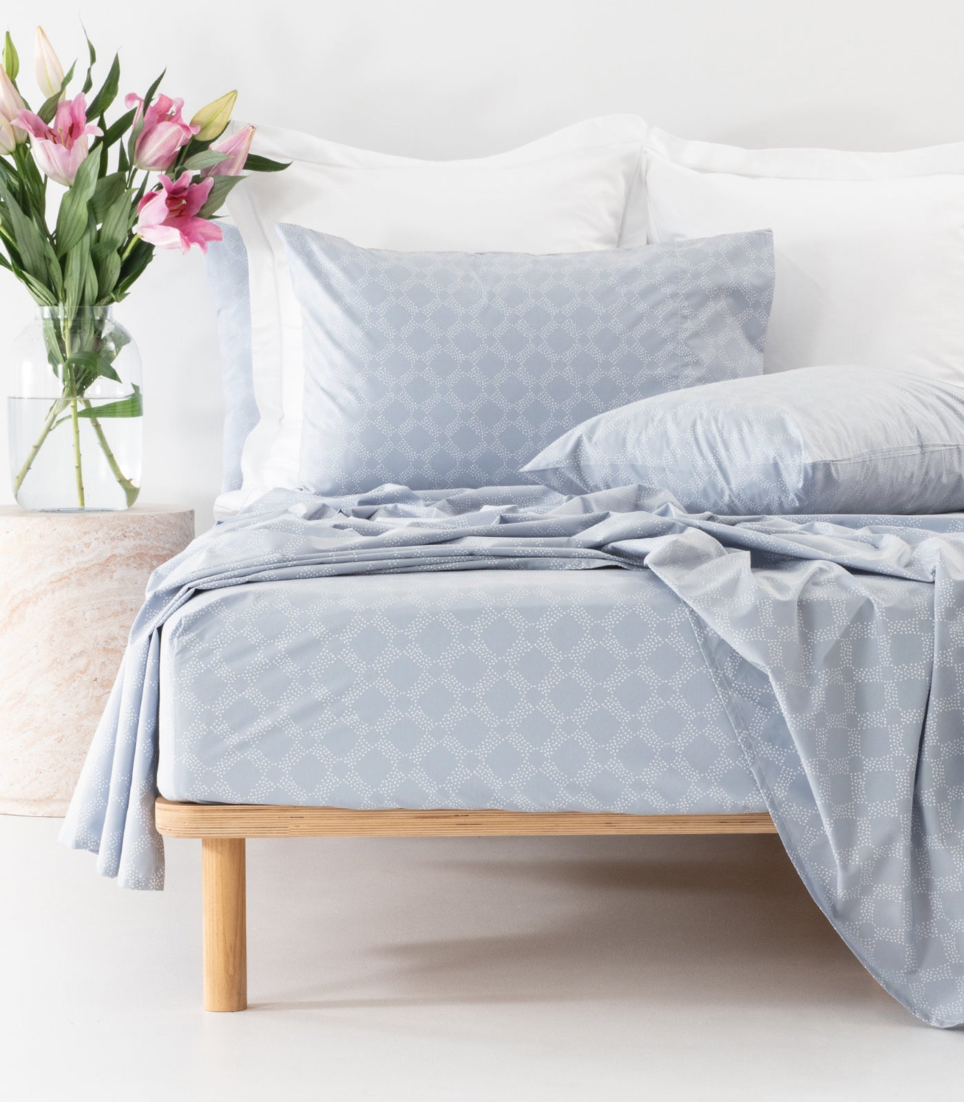 Percale Sheet Set - Limited Edition - Large Dot Blue
