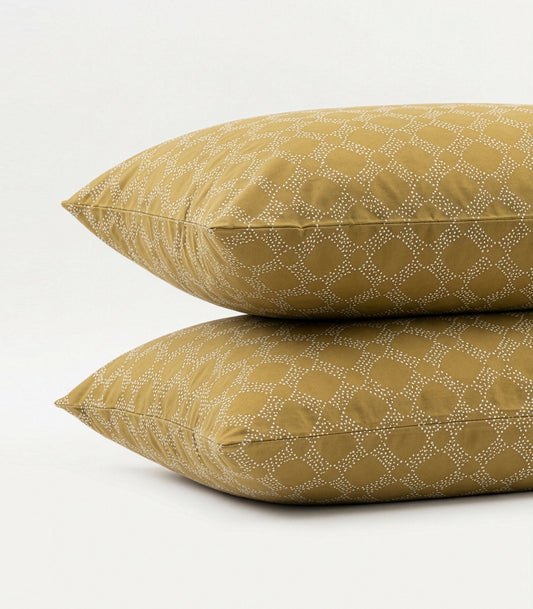 Percale Pillow Cases (Pair) - Limited Edition - Large Dot Pine