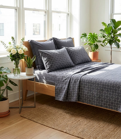 Percale Sheet Set - Limited Edition - Large Dot Slate