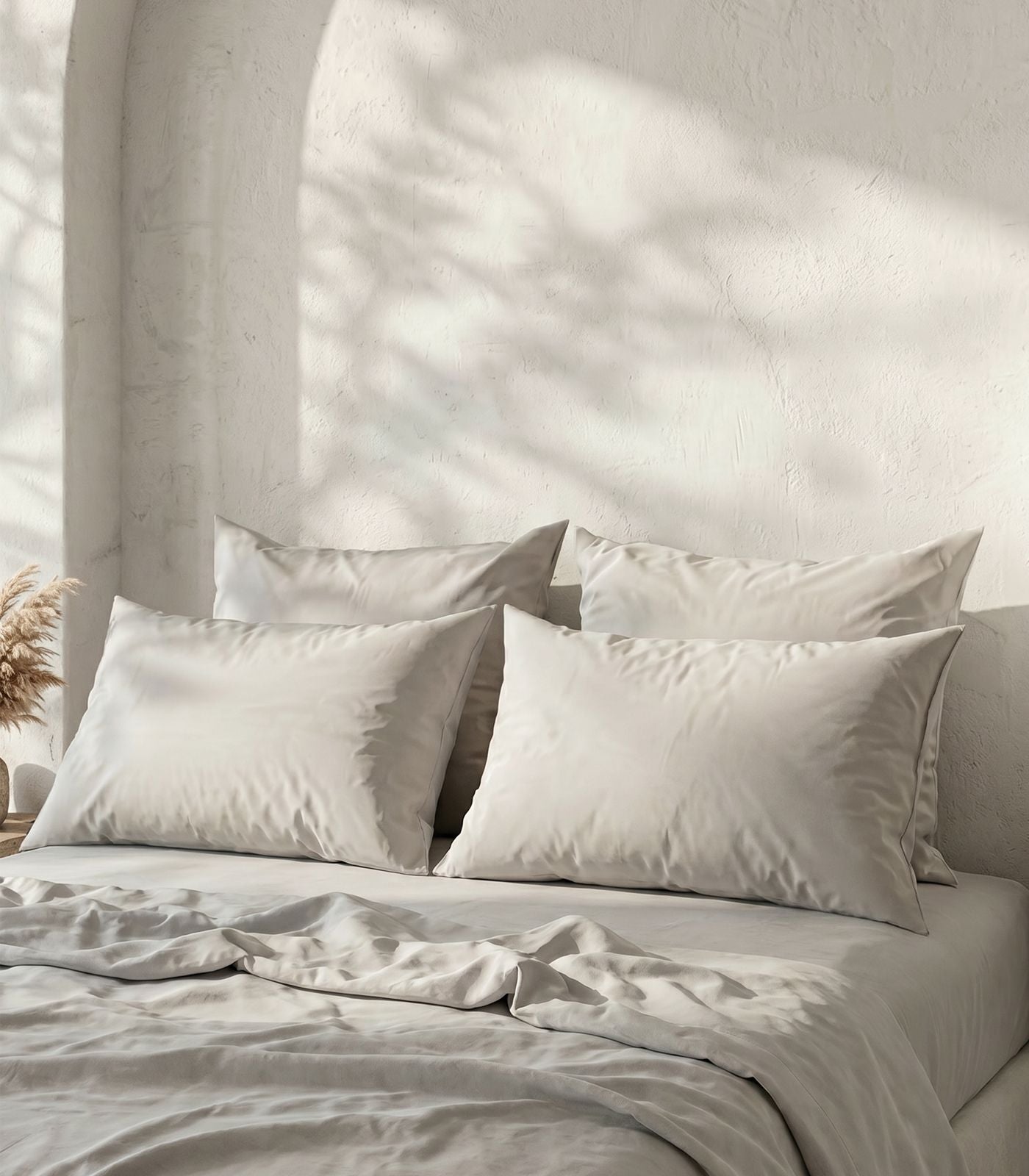 Percale Pillow Cases - Light Grey