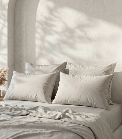 Percale Pillow Cases - Light Grey